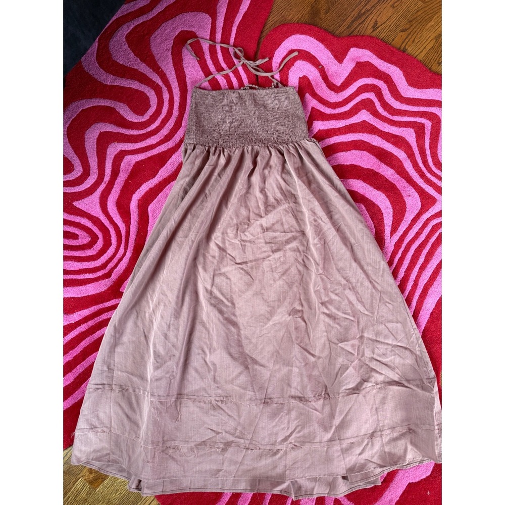 SHEIN Mauve Halter Neck Smocked Open Back Maxi Dress Size L